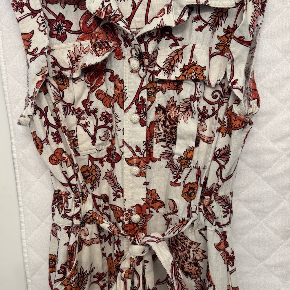Rachel Zoe Cream and Brown Floral Romper